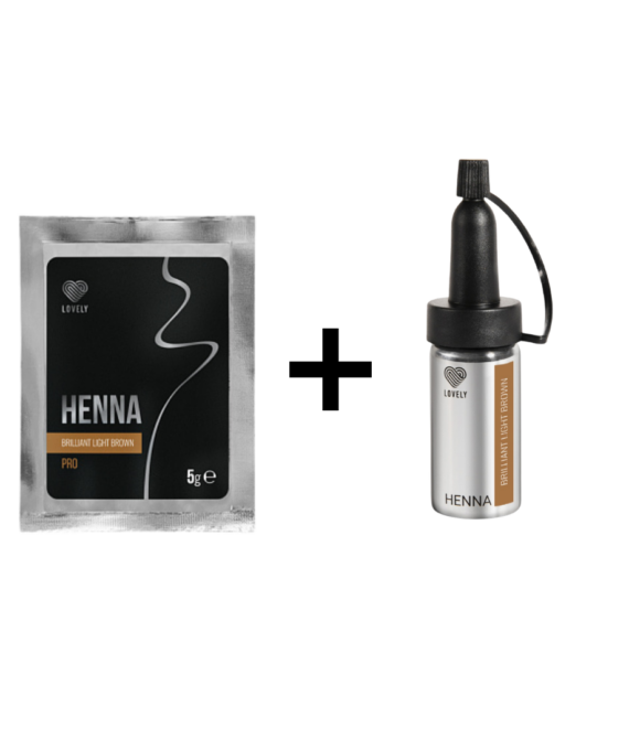 Hennè per Sopracciglia ”Brilliant Light Brown” 5 g + Flacone in Vetro Lovely®