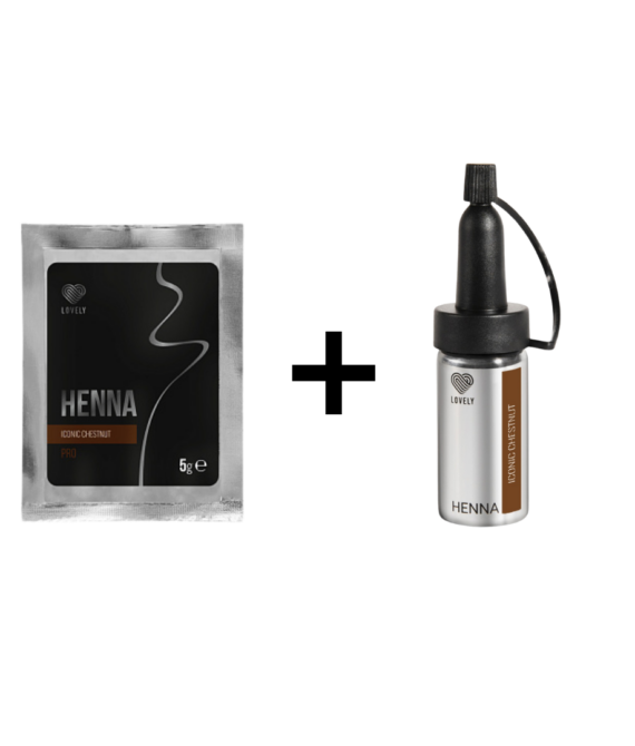 Hennè per Sopracciglia ”Iconic Chestnut” 5 g + Flacone in Vetro Lovely®