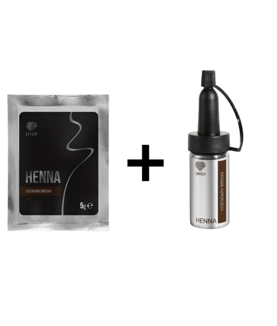Hennè per Sopracciglia ”Legendary Brown” 5 g + Flacone in Vetro Lovely®