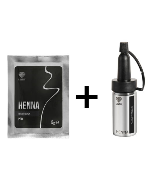 Hennè per Sopracciglia ”Luxury Black” 5 g + Flacone in Vetro Lovely®